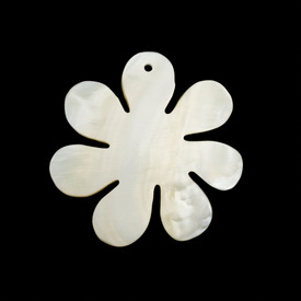 *1114-1303-12 - Lake Shell Pendant Flower Seven Petals 50MM White 1pc *1114-1303-12,Dollar Bead - Shell,Pendant,Natural,Lake Shell,50MM,Flower,Flower,Seven Petals,White,White,China,1pc,montreal, quebec, canada, beads, wholesale