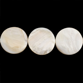 1114-1400 - Double Side Shell Bead Coin 30MM Natural 16'' String 1114-1400,Beads,Shell,Double side,Bead,Natural,Double Side Shell,30MM,Round,Coin,0,Natural,China,16'' String,montreal, quebec, canada, beads, wholesale