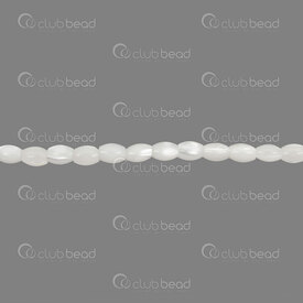 1114-240112-06 - Mother Of Pearl Bead Oval App. 6x4mm Natural 1mm Hole 15in String (approx. 60pcs) 1114-240112-06,Beads,Shell,Nature,montreal, quebec, canada, beads, wholesale