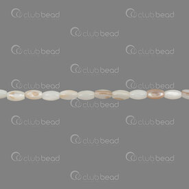 1114-240112-06N - Mother Of Pearl Bead Oval App. 7x4mm Natural 1mm Hole 15in String (approx. 60pcs) 1114-240112-06N,Beads,Shell,Mother of pearl,montreal, quebec, canada, beads, wholesale