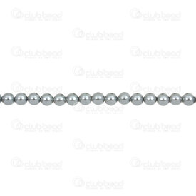 1114-5801-0416 - Shell Pearl Bead Stellaris Round 4mm Silver 15.5'' String (app98pcs) 1114-5801-0416,Beads,coquillage stellaris,montreal, quebec, canada, beads, wholesale