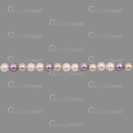 1114-5801-0426 - Shell Pearl Bead Stellaris Round 4mm Cream-Purple-Pink-Light Pink (approx. 98pcs) 15.5'' String 1114-5801-0426,Beads,Plastic,montreal, quebec, canada, beads, wholesale