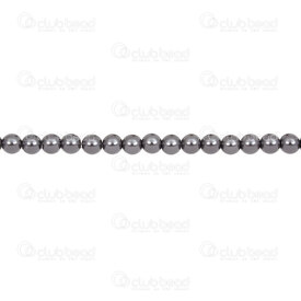 1114-5801-0432 - Shell Pearl Bead Stellaris Round 4mm Hematite 15.5'' String (app98pcs) 1114-5801-0432,coquillage,montreal, quebec, canada, beads, wholesale