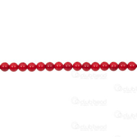1114-5801-0440 - Shell Pearl Bead Stellaris Round 4mm Red 0.5mm hole 15in String (app98pcs) 1114-5801-0440,10000,montreal, quebec, canada, beads, wholesale
