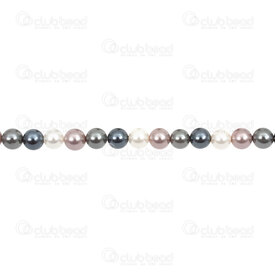 1114-5801-0610 - Bille Perle de Coquillage Stellaris Rond 6mm Noir/Blanc/Argent/Mauve Corde 15,5 Pouces (env65pcs) 1114-5801-0610,Billes,Bille,Stellaris,Naturel,Shell Pearl,6mm,Rond,Rond,Mix,Black/White/Silver,Chine,15.5'' String (app65pcs),montreal, quebec, canada, beads, wholesale
