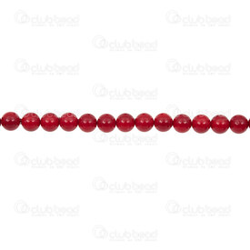 1114-5801-0640 - Shell Pearl Bead Stellaris Round 6mm Red 0.8mm hole 15in String (app65pcs) 1114-5801-0640,perl,montreal, quebec, canada, beads, wholesale