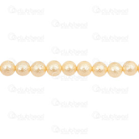 1114-5801-06S22 - Bille Perle de Coquillage Stellaris Rond 6mm Or Poussière d'Étoile Corde 15,5 Pouces (env65pcs) 1114-5801-06S22,Billes,montreal, quebec, canada, beads, wholesale