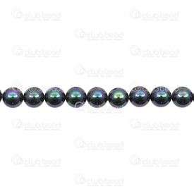 1114-5801-0804 - Bille Perle de Coquillage Stellaris Rond 8mm Noir AB Corde 15,5 Pouces (env46pcs) 1114-5801-0804,montreal, quebec, canada, beads, wholesale