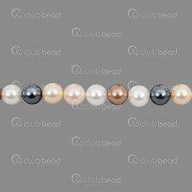 1114-5801-0820 - Bille Perle de Coquillage Stellaris Rond 8mm Blanc-Rose-Bronze-Paon Trou 0.5mm Corde 15.5po (approx. 50pcs) 1114-5801-0820,Billes,Perles pour bijoux,Stellaris,montreal, quebec, canada, beads, wholesale