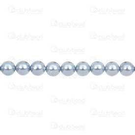 1114-5801-0830 - Bille Perle de Coquillage Stellaris Rond 8mm Bleu Acier Corde 15,5 Pouces (env46pcs) 1114-5801-0830,1114,montreal, quebec, canada, beads, wholesale
