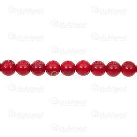 1114-5801-0840 - Shell Pearl Bead Stellaris Round 8mm Red 0.8mm hole 15in String (app46pcs) 1114-5801-0840,perl,montreal, quebec, canada, beads, wholesale