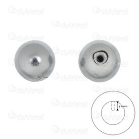 1114-5808-0602 - Shell Pearl Bead Stellaris Round 6mm Silver Half Drilled 1mm hole 10pcs 1114-5808-0602,stellars,montreal, quebec, canada, beads, wholesale