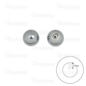 1114-5808-0802 - Shell Pearl Bead Stellaris Round 8mm Silver Half Drilled 1mm hole 10pcs 1114-5808-0802,Beads,Shell,montreal, quebec, canada, beads, wholesale
