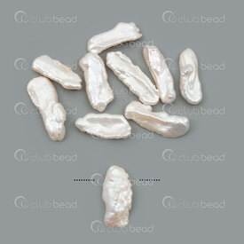 1114-5810 - Bille Perle d'Eau Douce Qualite Superieure Forme Irreguliere Rectangle approx.18x5x3mm Blanc Trou 0.5mm 10pcs 1114-5810,Billes,montreal, quebec, canada, beads, wholesale
