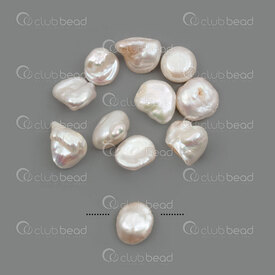 1114-5812 - Bille Perle d'Eau Douce Qualite Superieure Forme Irreguliere Feuille approx.8-12mm Blanc Trou 0.5mm 10pcs 1114-5812,Billes,montreal, quebec, canada, beads, wholesale