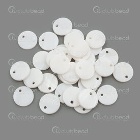 1114-9051-0110 - Nacre de Perle Breloque Disque Rond 10mm Lisse Trou 1mm Naturel 50pcs 1114-9051-0110,PERLE 10MM,montreal, quebec, canada, beads, wholesale