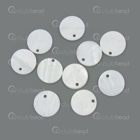 1114-9051-0112 - Mother of Pearl Charm Round Disc 12x1.5mm Plain with 1mm Hole Natural 50pcs 1114-9051-0112,os,montreal, quebec, canada, beads, wholesale