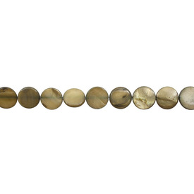 *1114-9912-66 - Shell Bead Round Flat 11MM Olive App. 15'' String  Limited Quantity! *1114-9912-66,Beads,Shell,Lake shell,Bead,Natural,Shell,11MM,Round,Round,Flat,Green,Olive,China,App. 15'' String,montreal, quebec, canada, beads, wholesale