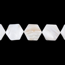 *1114-9912-70 - Shell Bead Hexagone Flat 30MM Natural App. 9'' String  Limited Quantity! *1114-9912-70,Beads,Shell,Hexagone,Bead,Natural,Shell,30MM,Polygon,Hexagone,Flat,White,Natural,China,App. 9'' String,montreal, quebec, canada, beads, wholesale