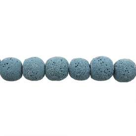 *1115-7931-06 - Volcanic Stone Bead Round 15MM Blue 16'' String *1115-7931-06,montreal, quebec, canada, beads, wholesale