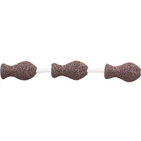 *1115-7945-08 - Volcanic Stone Bead Fish 21X37MM Purple 16'' String *1115-7945-08,Beads,Stones,Volcanic,Bead,Volcanic Stone,21X37MM,Fish,Mauve,Purple,China,16'' String,montreal, quebec, canada, beads, wholesale