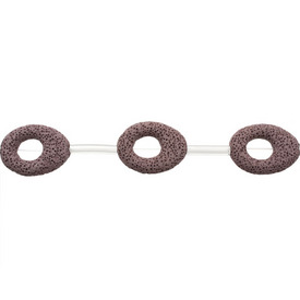 *1115-7947-08 - Volcanic Stone Bead Pear Donut 26X34MM Purple 16'' String *1115-7947-08,Bead,Volcanic Stone,26X34MM,Pear,Donut,Mauve,Purple,China,16'' String,montreal, quebec, canada, beads, wholesale