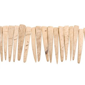 *1116-0202-NAT - Coconut Bead Tooth 2'' Natural Side Drilled 16'' String *1116-0202-NAT,Coconut,Bead,Wood,Coconut,2'',Free Form,Tooth,0,Natural,Side Drilled,China,16'' String,montreal, quebec, canada, beads, wholesale
