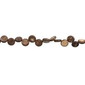 *1116-0216-BRN - Coconut Bead Round 8MM Brown Side Drilled 16'' String *1116-0216-BRN,Bead,Wood,Coconut,8MM,Round,Round,Brown,Brown,Side Drilled,China,16'' String,montreal, quebec, canada, beads, wholesale