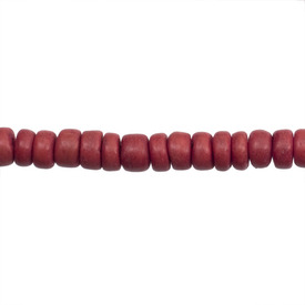 1116-0221-02 - Coconut Bead Pukalet 6MM Burnt Red 16'' String Philippines 1116-0221-02,montreal, quebec, canada, beads, wholesale