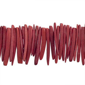 *1116-0222-02 - Coconut Bead Tooth 1'' Burnt Red 16'' String Philippines *1116-0222-02,Beads,Nuts,Coconut,Bead,Wood,Coconut,1'',Free Form,Tooth,Red,Red,Burnt,Philippines,16'' String,montreal, quebec, canada, beads, wholesale