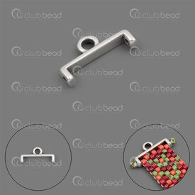 1117-0375-12SL - Metal Connector Topolia 6x12x2mm for Miyuki 11/0 Delica Antique Silver Plated 10pcs Greece 1117-0375-12SL,Findings,For weaving,montreal, quebec, canada, beads, wholesale