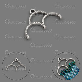 1117-0375-22SL - Metal Connector Skaloti III 22.5x14mm for Miyuki 11/0 Delica Antique Silver Plated 2pcs Greece 1117-0375-22SL,Conne,montreal, quebec, canada, beads, wholesale