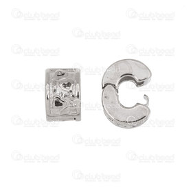 1118-0515-12 - Stopper Bead European Style Cylinder Heart Outlined 10mm Nickel Large Hole 5pcs 1118-0515-12,Stopper Bead,European Style,Metal,10mm,Cylinder,Cylinder,Heart Outlined,Grey,Nickel,Large Hole,China,5pcs,montreal, quebec, canada, beads, wholesale