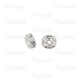 1190-02332-WH - rhonestone RONDELLE STRAIGHT EDGE 8mm nickel with crystal stone 20 pcs 1190-02332-WH,Findings,Spacers,Rhinestones,montreal, quebec, canada, beads, wholesale