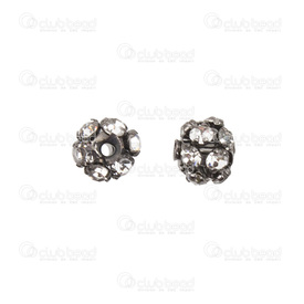 1190-03100-BN - Rhinestone Bead Ball 6mm Black Nickel with crystal stone 20pcs 1190-03100-BN,Beads,Rhinestones,montreal, quebec, canada, beads, wholesale