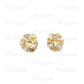 1190-03100-GL - Rhinestone Bead Ball 6mm Gold with crystal stone 20pcs 1190-03100-GL,Beads,Rhinestones,montreal, quebec, canada, beads, wholesale