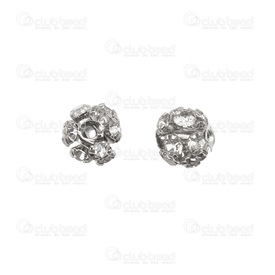 1190-03100-SL - Rhinestone Bead Ball 6mm Silver with crystal stone 20pcs 1190-03100-SL,montreal, quebec, canada, beads, wholesale