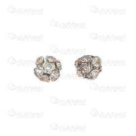 1190-03100-WH - Rhinestone Bead Ball 6mm Nickel with crystal stone 20pcs 1190-03100-WH,Beads,Rhinestones,montreal, quebec, canada, beads, wholesale