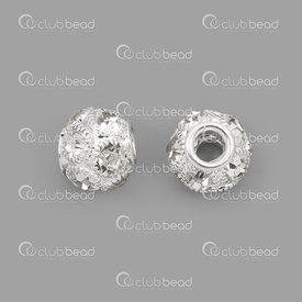 1190-0322-16WH - Metal Bead 16mm Rhineston nickel with 6mm big hole 5pcs 1190-0322-16WH,Beads,Rhinestones,montreal, quebec, canada, beads, wholesale