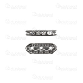 1190-0512-BN - Rhinestone Bead Black Nickel Spacer 21X7 MM , 6 Crystal 3 Holes 20pcs 1190-0512-BN,Findings,Spacers,montreal, quebec, canada, beads, wholesale