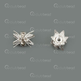 1190-2800-06SL - Metal Spacer Bead Cap Flower 6mm Silver With Rhinestones 20pcs 1190-2800-06SL,20pcs,Metal,Spacer Bead Cap,Flower,6mm,Grey,Silver,Metal,With Rhinestones,20pcs,China,montreal, quebec, canada, beads, wholesale