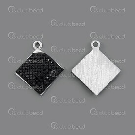 1190-5006 - Metal Pendant Diamand 222x22mm with rhinestone black Nickel 10pcs 1190-5006,Pendants,Metal,montreal, quebec, canada, beads, wholesale