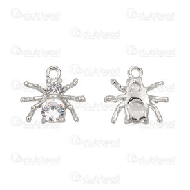 1190-5116 - Metal charm spider 11x16mm with high quality cubic zirconia 4-6mm round Nickel 10pcs 1190-5116,1190-5,montreal, quebec, canada, beads, wholesale