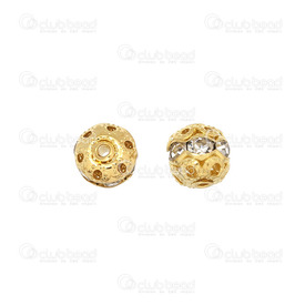 1190-5200-006 - Rhinestone Bead Ball 8mm Crystal Gold 20pcs 1190-5200-006,20pcs,8MM,Bead,Metal,Rhinestone,8MM,Round,Ball,Crystal,Gold,China,20pcs,montreal, quebec, canada, beads, wholesale