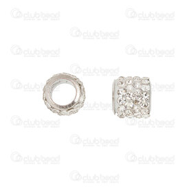1190-5204-08WH - Metal Bead 4 rows rhinestone 7.5x8.5mm Crystal White font 10pcs 1190-5204-08WH,1190-5,montreal, quebec, canada, beads, wholesale