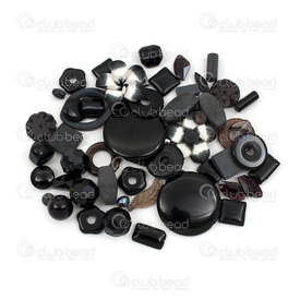 1199-0010-MIX2 - Bead Assorted Material-Colors-Sizes-Shapes Black Mix 1 Bag (app. 300g)  Limited Quantity! 1199-0010-MIX2,Beads,Bead,Assorted Material-Colors-Sizes-Shapes,Black Mix,China,1 Bag (app. 300g),Limited Quantity!,montreal, quebec, canada, beads, wholesale