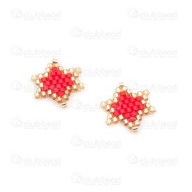 1411-5004 - Miyuki Component Star Red 16x14x2mm without loop 4pcs 1411-5004,Weaving,Miyuki woven elements,montreal, quebec, canada, beads, wholesale