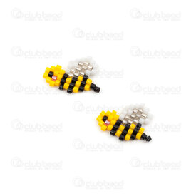 1411-5036 - Miyuki Component Bee Yellow-Black-White-Gold 13x17x2mm without loop 2pcs 1411-5036,Weaving,Miyuki woven elements,montreal, quebec, canada, beads, wholesale