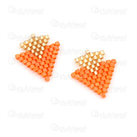 1411-5046 - Miyuki Composant Triangle Double Orange-Or 18x15x2mm sans Boucle 4pcs 1411-5046,1411,montreal, quebec, canada, beads, wholesale