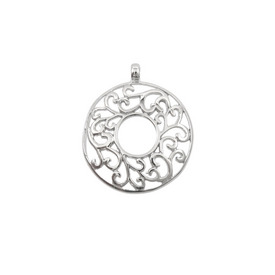*1413-1402 - Stainless Steel 316 Pendant Round Donut 32MM 1pc *1413-1402,montreal, quebec, canada, beads, wholesale
